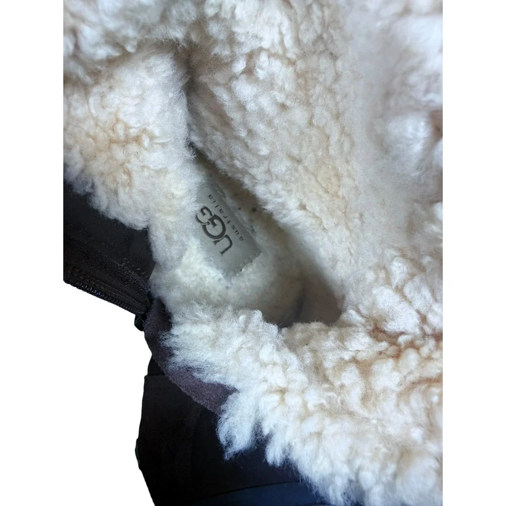 UGG Australia Jillian Boots 7.5 Brown Suede Sheepskin Tall Winter Boot Apres Ski